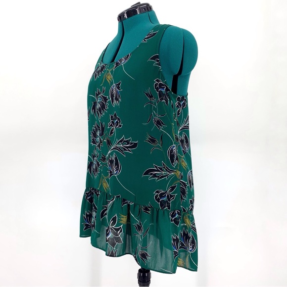 Cabi NWT Zoe Top # 3276 Green Wildflower Print Peplum Hem Tank Style Top, Medium - Picture 4 of 16